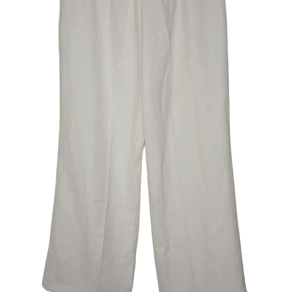 Elegant White Wide Leg Women's Pants - Picture 3 of 4